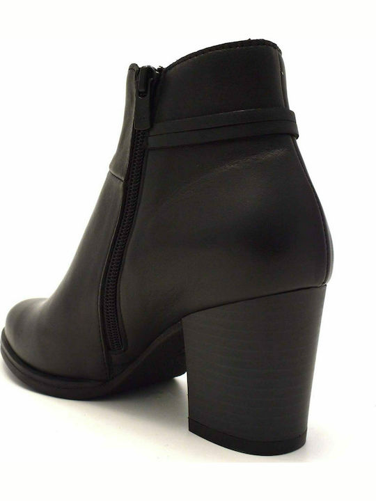 Leder Damen Knöchelstiefel Schwarz