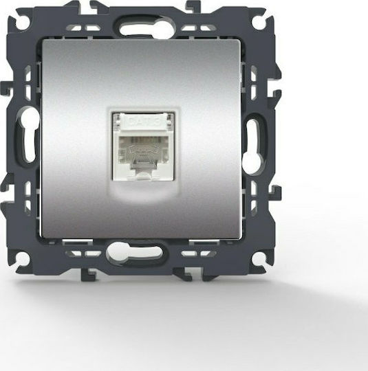 Aca Prime Front Single Telephone Socket Silver 1000113003