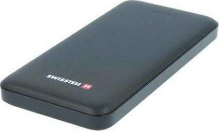 Swissten Worx 22013951 Power Bank 10000mAh 12W με 2 Θύρες USB-A Μαύρο