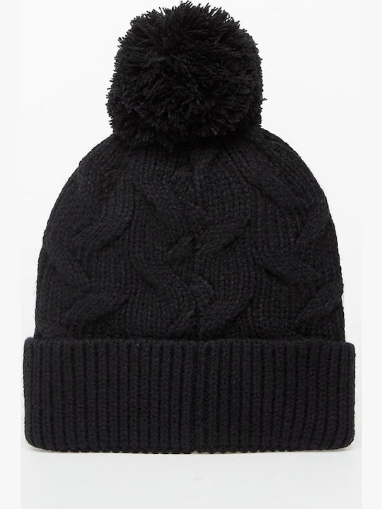 Around Town Pom Pom Beanie Unisex Σκούφος Πλεκτός σε Μαύρο χρώμα