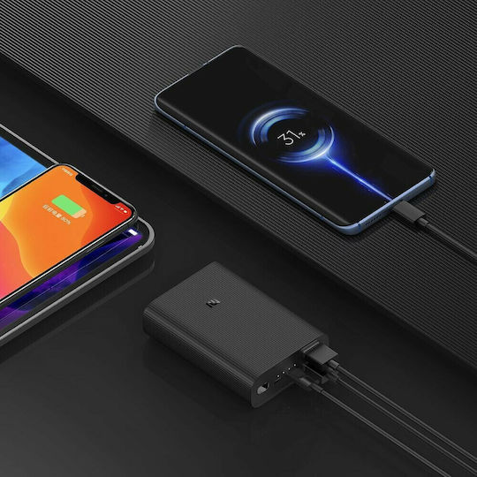 Xiaomi Mi 3 Ultra Compact Power Bank 10000mAh 22.5W με 2 Θύρες USB-A και Θύρα USB-C Μαύρο