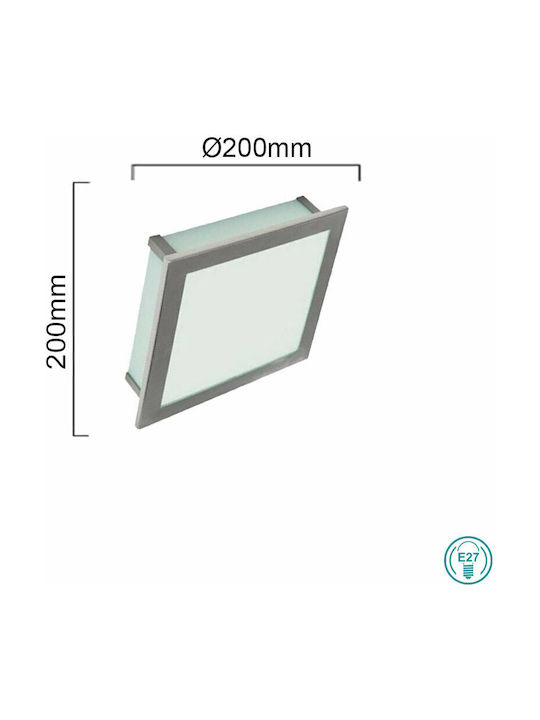Inlight 42099Γ Μοντέρνα Μεταλλική Πλαφονιέρα Οροφής με Ντουί E27 σε Ασημί χρώμα 20cm