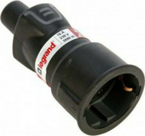 Legrand Waterproof Female Schuko Plug Black