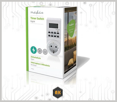 Nedis Digital Timer Socket Daily Weekly With Random Programming Option