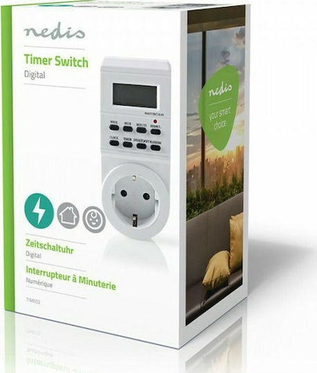 Nedis Digital Timer Socket Daily Weekly With Random Programming Option