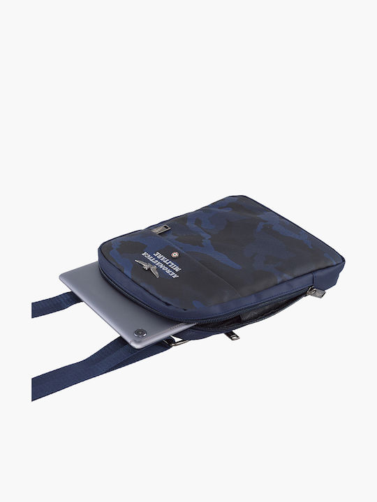 Leather Men's Bag Shoulder / Crossbody Navy Blue