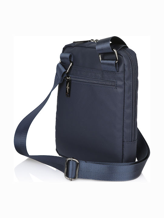 Leather Men's Bag Shoulder / Crossbody Navy Blue