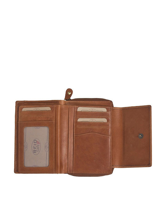 Small Leather Women's Wallet Classic Tabac Brown