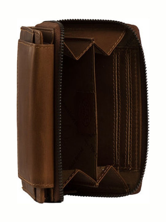 Small Leather Women's Wallet Classic Tabac Brown