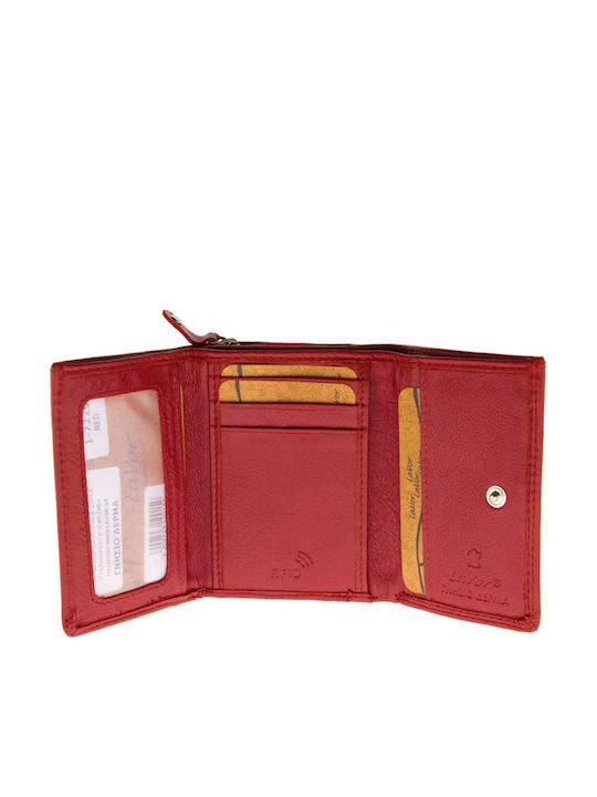 Small Leather Women's Wallet with RFID Red