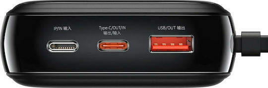 Baseus Qpow Pro Power Bank 20000mAh 20W με Θύρα USB-A και Θύρα USB-C Power Delivery / Quick Charge 3.0 Μαύρο