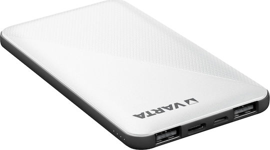 Varta Energy Power Bank 5000mAh με 2 Θύρες USB-A και Θύρα USB-C Λευκό