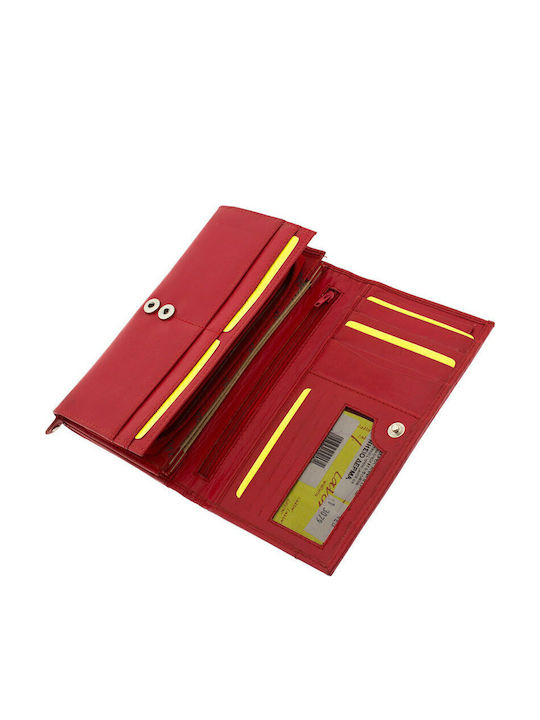 Large Leather Women's Wallet with RFID Red