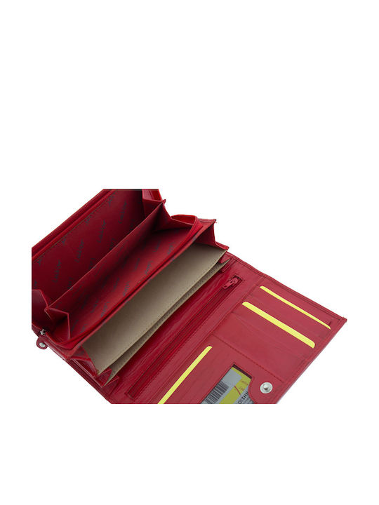 Large Leather Women's Wallet with RFID Red