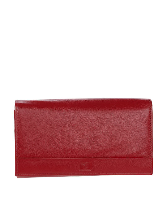 Large Leather Women's Wallet with RFID Red