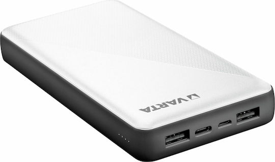 Varta Energy Power Bank 20000mAh with 2 USB-A Ports and USB-C Port White