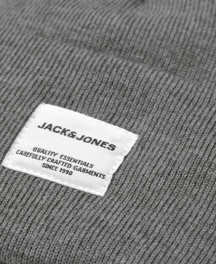 Beanie Beanie with Rib Knit in Gray color