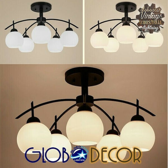 GloboStar Luna Deckenleuchte 63cm Schwarz mit Fassung E27