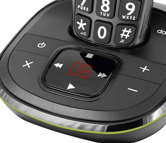 Doro PhoneEasy 105wr Telefon fără fir pentru persoane în vârstă cu funcție de ascultare deschisă Negru