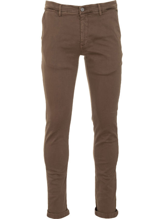 Zeumar Hyperflex Παντελόνι Chino Ελαστικό σε Slim Εφαρμογή Καφέ