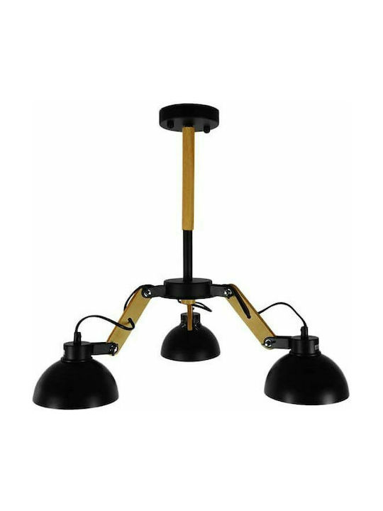 GloboStar Oldschool Ceiling Mount Light 75cm Black with Socket E27