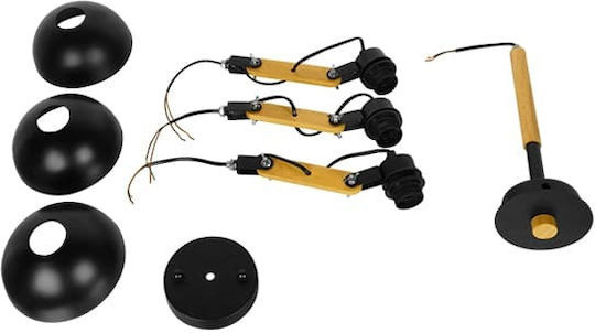 GloboStar Oldschool Deckenleuchte 75cm Schwarz mit Fassung E27