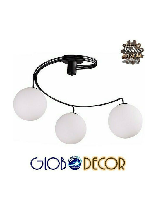 GloboStar Selina Πλαφονιέρα Οροφής 60εκ. Μαύρη με Ντουί E27