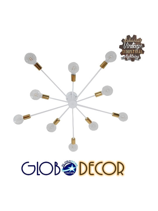 GloboStar Aurora Ceiling Mount Light 95cm White with Socket E27