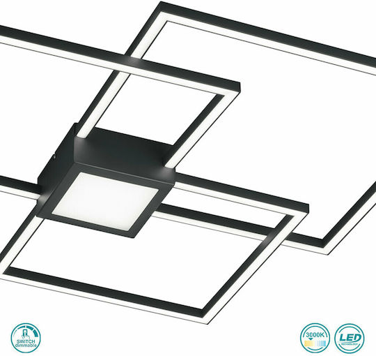 Trio Lighting Hydra Πλαφονιέρα Οροφής 65.5εκ. Ανθρακί με Ενσωματωμένο LED