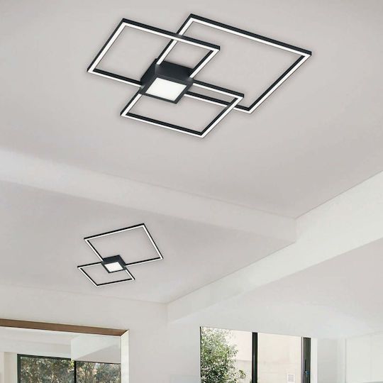 Trio Lighting Hydra Πλαφονιέρα Οροφής 65.5εκ. Ανθρακί με Ενσωματωμένο LED