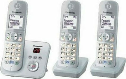 Panasonic KX-TG6823 Cordless Phone (3-Pack) Silver