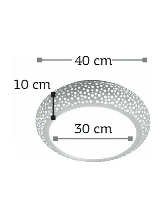 Inlight 42155Β Deckenleuchte 40cm Weiß mit Fassung E27