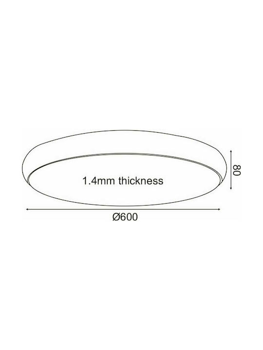 Aca Kallista Ceiling Mount Light 60cm White with Integrated LED