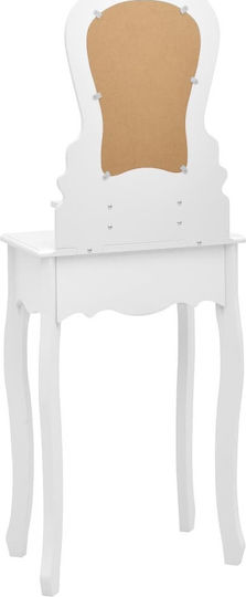 Wooden Makeup Dressing Table White with Mirror 50x59x136cm
