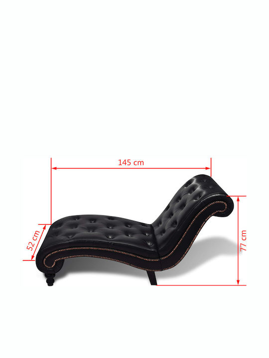 Recliner of Faux Leather Brown L145xW52xH77cm