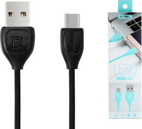 Remax Lesu RC-050a USB 2.0 Cable USB-C male - USB-A Μαύρο 1m