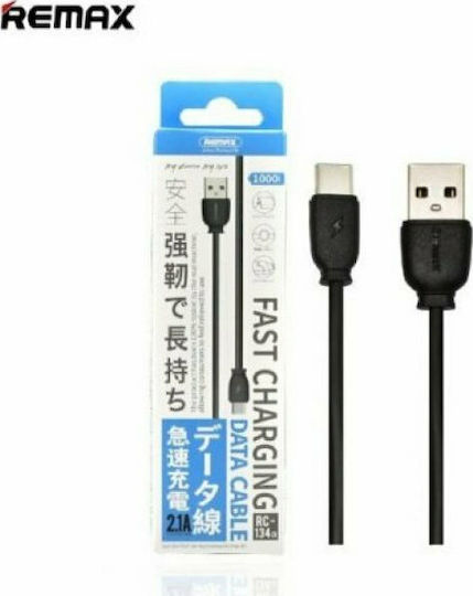 Remax Suji RC-134a USB Typ-C Kabel USB 2.0 Männlich - USB-A Schwarzes 1m