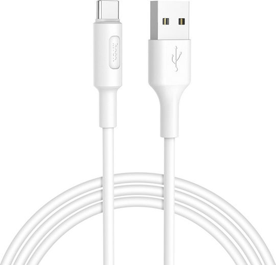Hoco X25 Soarer USB 2.0 Cable USB-C male - USB-A Λευκό 1m HC-X25TW