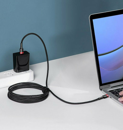 Baseus Cafule Плетен USB 2.0 Кабел USB-C Мъжки - USB-C 100W PD Червен 2m CATKLF-AL91