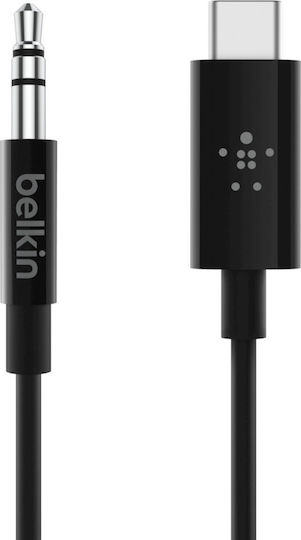 Belkin USB 2.0 Cable USB-C male - 3.5mm Μαύρο 1.8m F7U079bt06-BLK