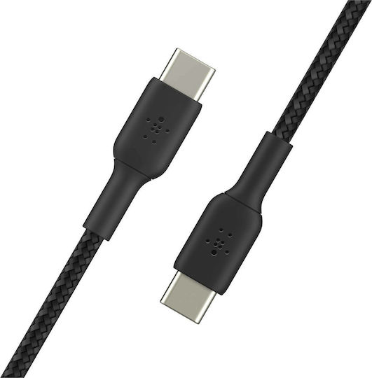 Belkin Braided USB 2.0 Cable USB-C Male - USB-C 60W PD Black 1m CAB004bt1MBK