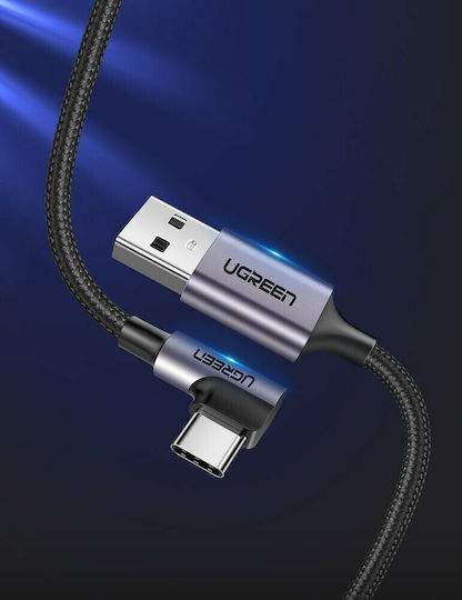 Ugreen Angle (90°) Braided USB 2.0 Cable USB-C Male - USB-A 18W Black 2m 50942