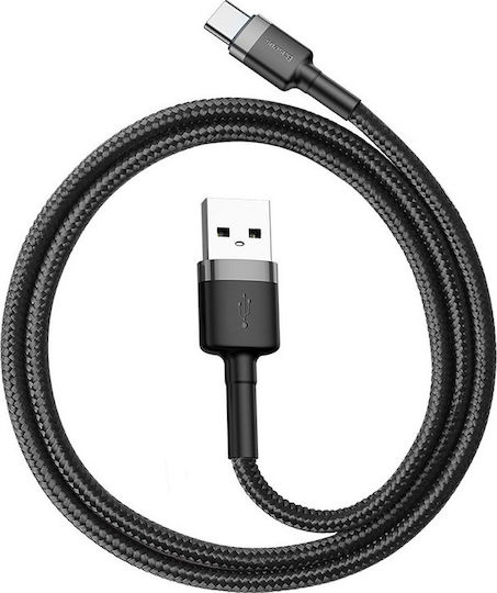Baseus Cafule Braided USB 2.0 Cable USB-C Male - USB-A Black 0.5m CATKLF-AG1