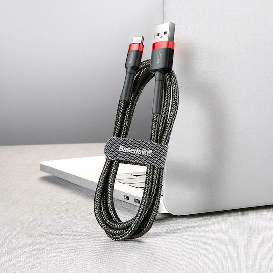 Baseus Cafule Braided USB 2.0 Cable USB-C male - USB-A Μαύρο 1m CATKLF-B91