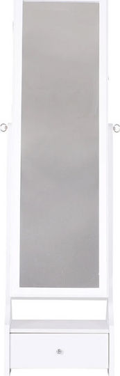 HomCom Floor Mirror with White Wooden Frame 150x45cm