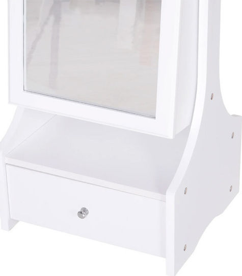 HomCom Floor Mirror with White Wooden Frame 150x45cm