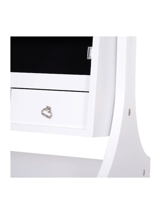 HomCom Floor Mirror with White Wooden Frame 150x45cm