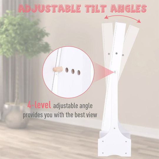 HomCom Floor Mirror with White Wooden Frame 150x45cm