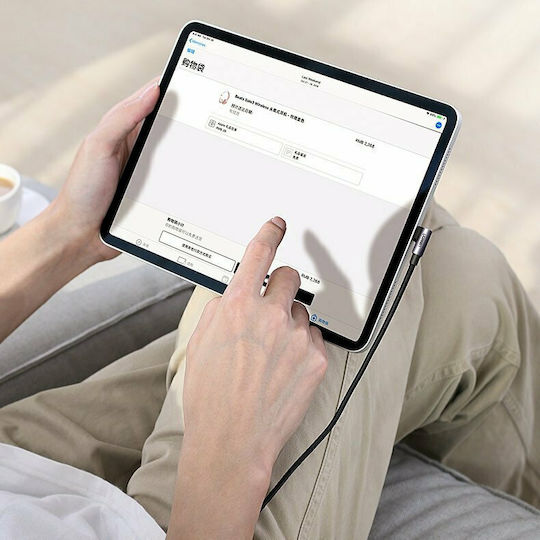 Ugreen US255 Angle (90°) / Braided USB 2.0 Cable USB-C male - USB-C 60W PD Μαύρο 2m 50125