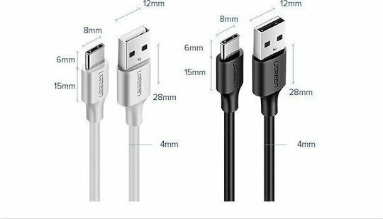 Ugreen Us287 USB 2.0 Cable USB-C male - USB-A 60W PD Μαύρο 1m 60116